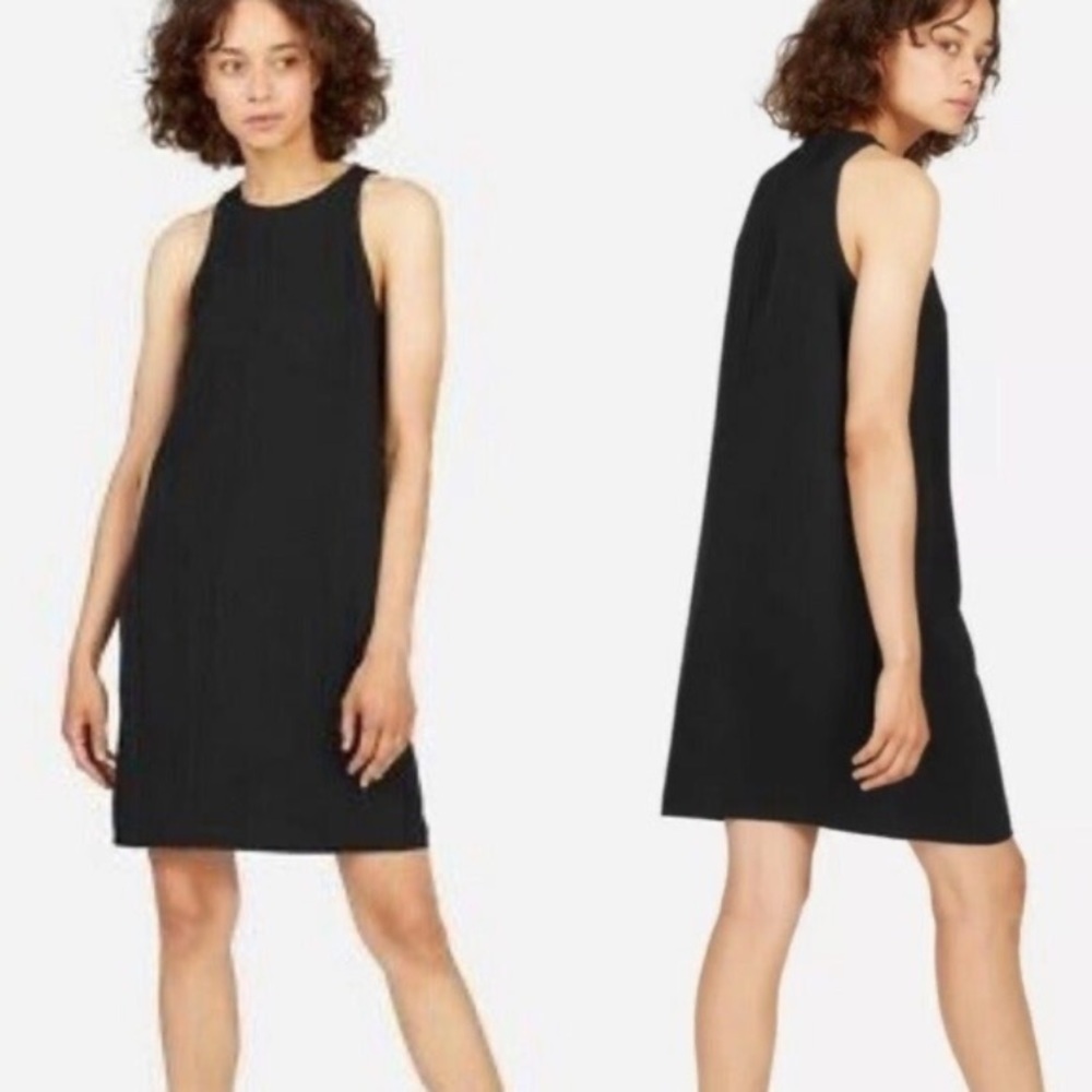 Everlane black Japanese go weave high neck tank mini dress 00 NWT